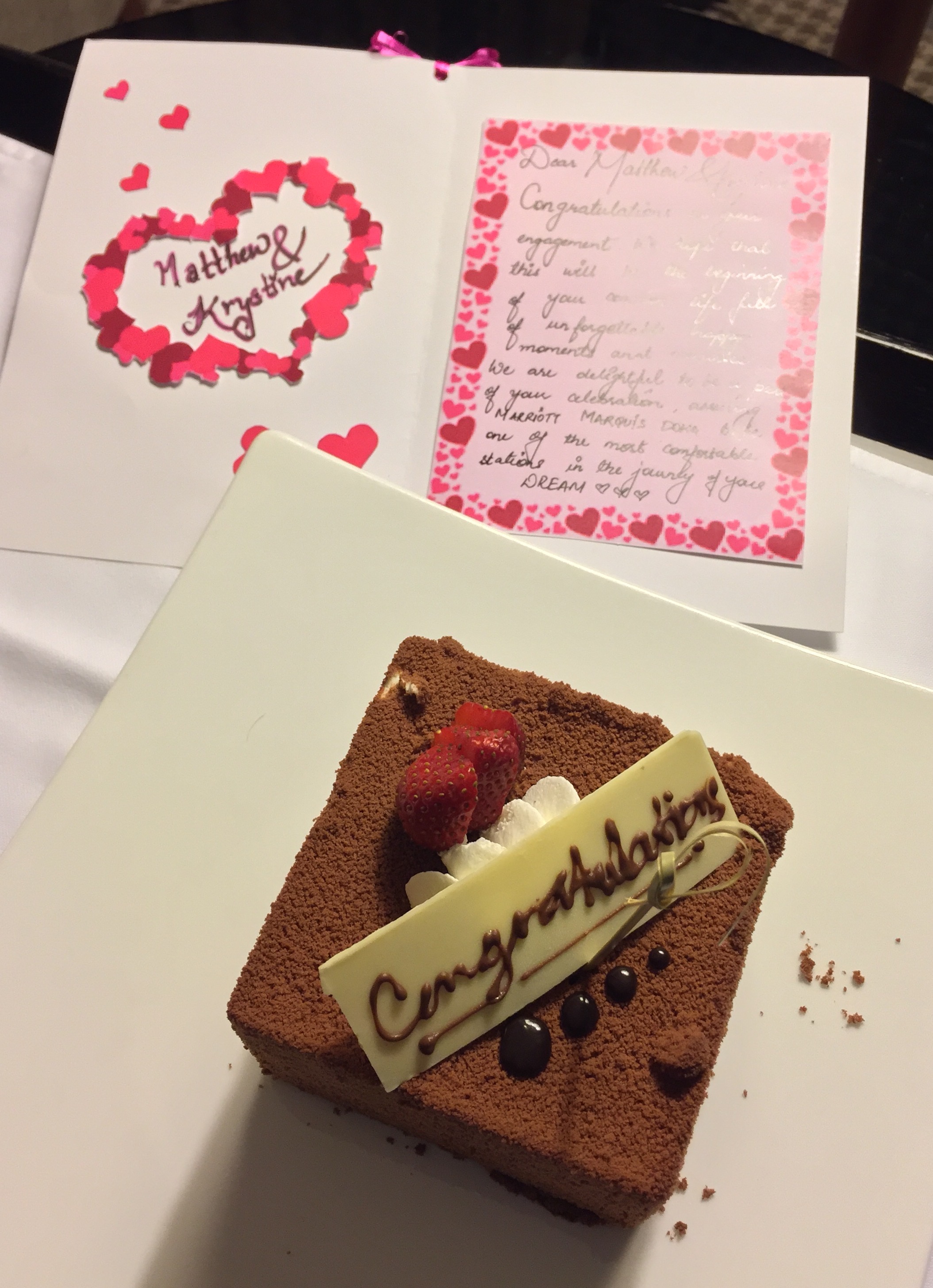 Our names aren't quite right, but we loved this thoughtful gift from Darren, the manager -&nbsp;Marriott Marquis in Doha, Qatar.